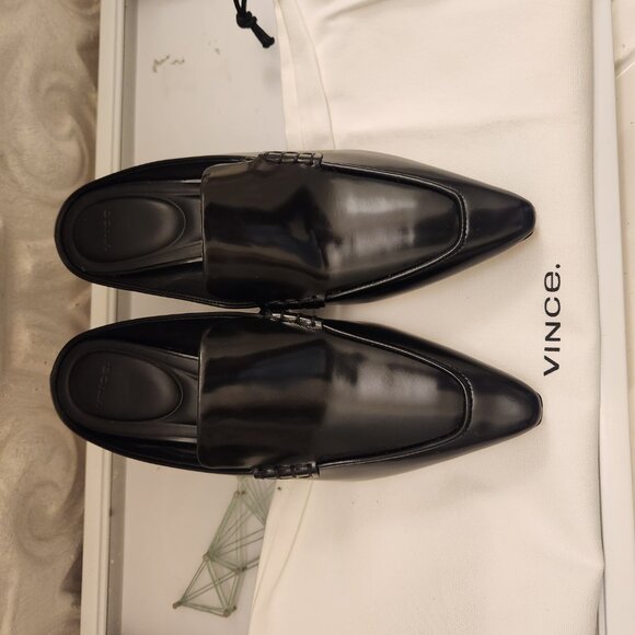 Vince Black Leather "Samy" Mules. NIB with Dust bag. Size 5.5 - Picture 4 of 13